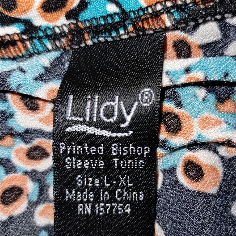 Lildy floral blouse tunic, size L XL, great condition, Hi Lo - Picture 5 of 9